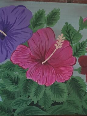 Vibrant Pink Hibiscus Floral Canvas Print